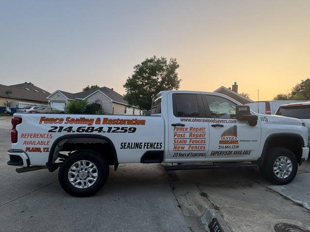 Fence company vehicle lettering